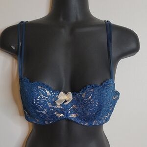 B. Tempt'd Elegant Lace Blue Bra 34C